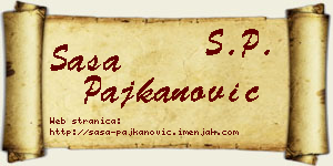 Saša Pajkanović vizit kartica